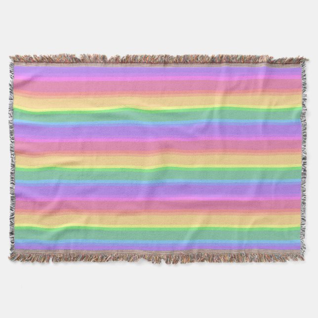 Pastel Rinbow rand Filt (Framsidan)