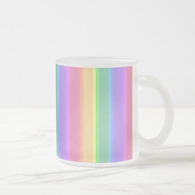 Pastel Rinbow rand Frostad Glasmugg (Höger)