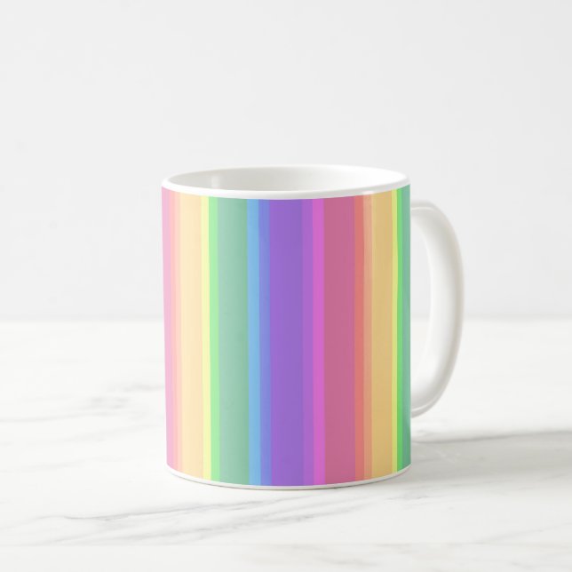 Pastel Rinbow rand Kaffemugg (Framsida höger)