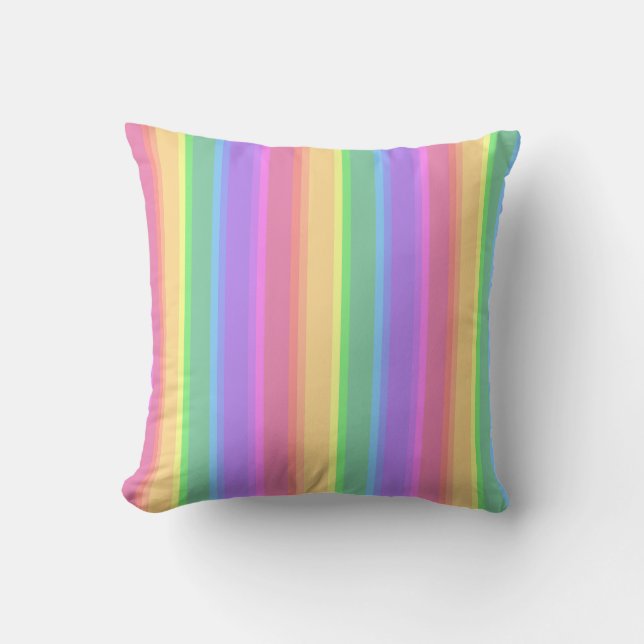 Pastel Rinbow rand Kudde (Framsida)