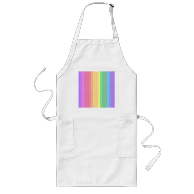 Pastel Rinbow rand Långt Förkläde (Framsidan)