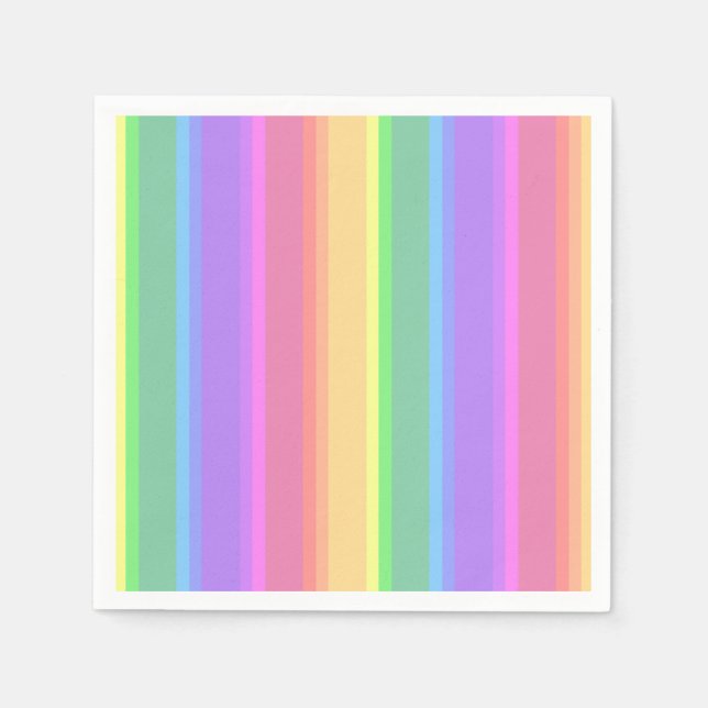 Pastel Rinbow rand Pappersservett (Framsidan)