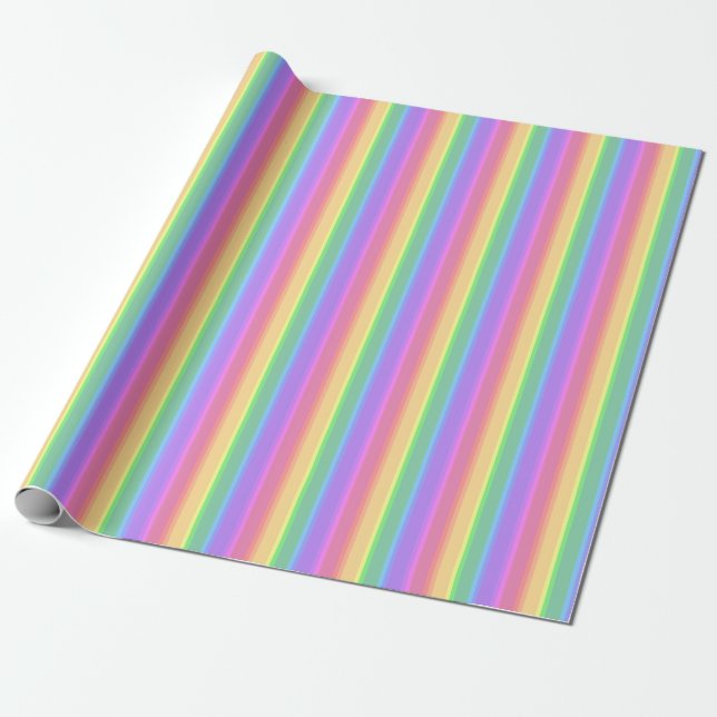 Pastel Rinbow rand Presentpapper (Utrullad)