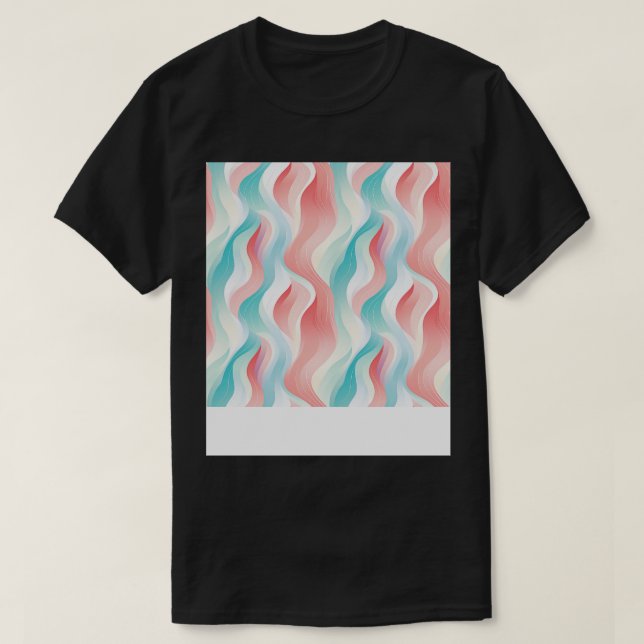Pastel Ripples Modern Abstrakt Vågar Osläppt 45 T Shirt (Design framsida)