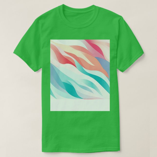 Pastel Ripples Modern Abstrakt Vågar Osläppt 7 T Shirt (Design framsida)