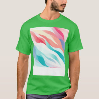 Pastel Ripples Modern Abstrakt Vågar Osläppt 7 T Shirt