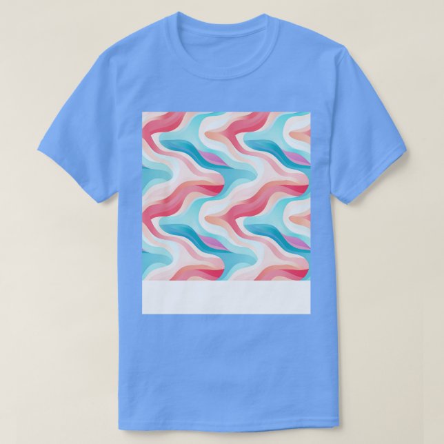 Pastel Ripples Modern Abstrakt Vinkarare Osläppt 1 T Shirt (Design framsida)