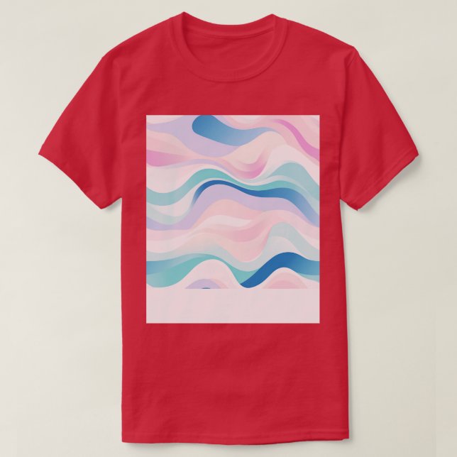 Pastel Ripples Modern Abstrakt Vinkarare Osläppt 3 T Shirt (Design framsida)
