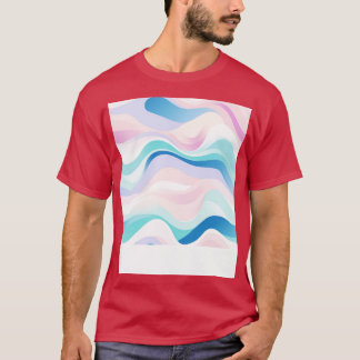 Pastel Ripples Modern Abstrakt Vinkarare Osläppt 3 T Shirt