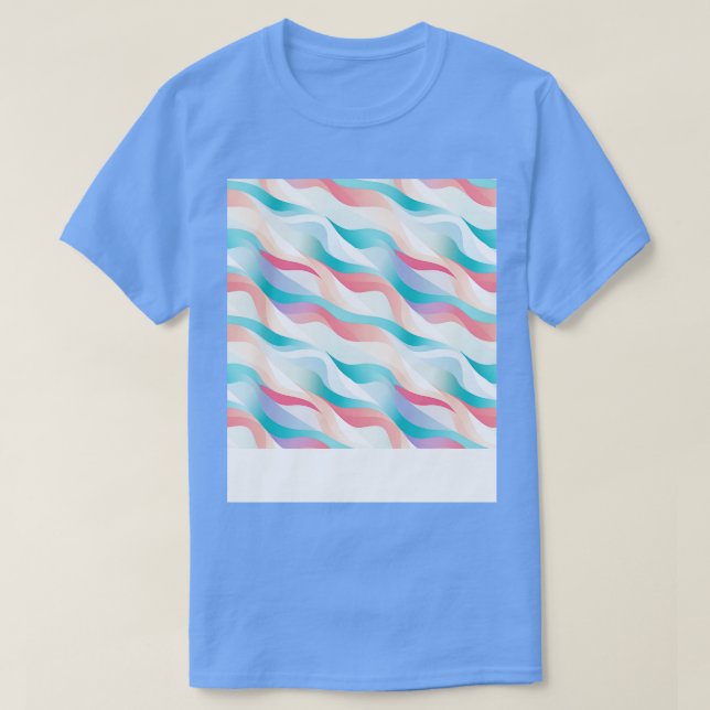 Pastel Ripples Modern Abstrakt Vinkarare Osläppt 3 T Shirt (Design framsida)