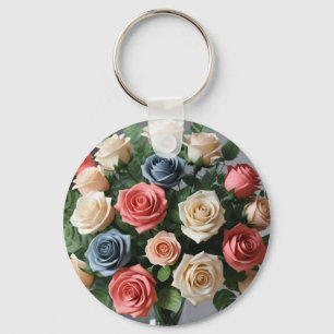 Pastel ro av elfenben,rosa,blå nyckelkedja nyckelring