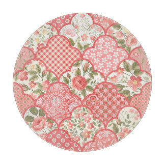 Pastel Ro Blommigt Patchwork Mönster