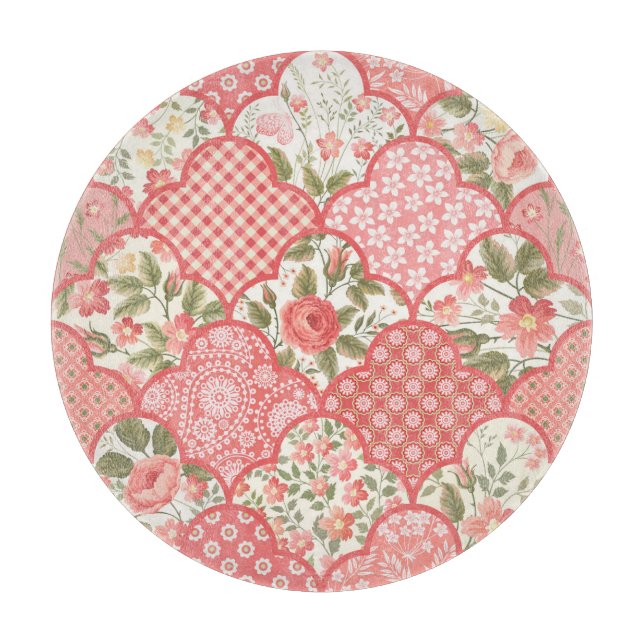 Pastel Ro Blommigt Patchwork Mönster (Framsidan)