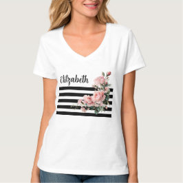 Pastel Ro blommigt T Shirt