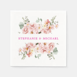 Pastel  Ro Blommigten Botaniska Bröllop Pappersservett