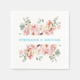 Pastel  Ro Blommigten Botaniska Bröllop Pappersservett