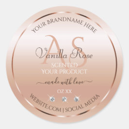 Pastel Ro Coral Product Labels Jewels Initialer Runt Klistermärke