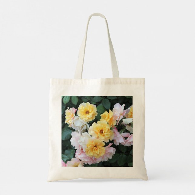 Pastel Ro Garden Tote Bag Tygkasse (Baksida)