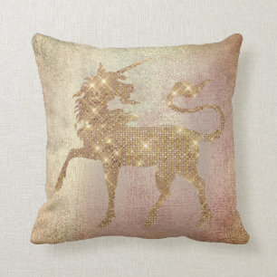 Pastel  Ro Guld Unicorn Painting Copper Kudde