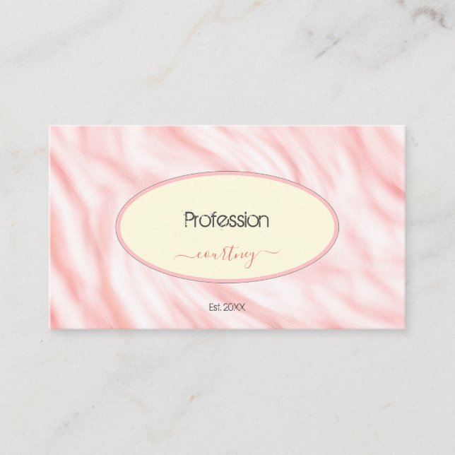 Pastel Ro Marble Peach Round Ram Photo eller Logot Visitkort (Framsida)