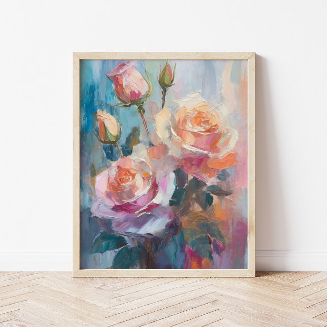 Pastel Ro Modern Abstrakt Blommigt Art Poster (Skapare uppladdad)