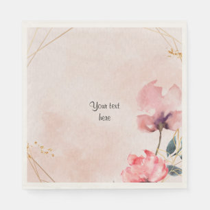 Pastel Ro och guld ram elegant mall Napkin Pappersservett