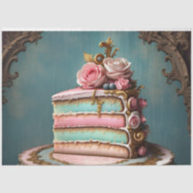 Pastel Rococo Cake Segce Decoupage Papper | Aktivi