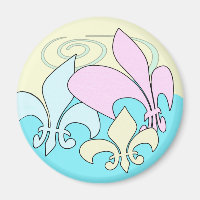 Pastel Roligt Fleur de Lis Magnets