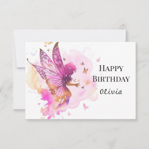 Pastel Roligt Online Fairy Birthday Kort