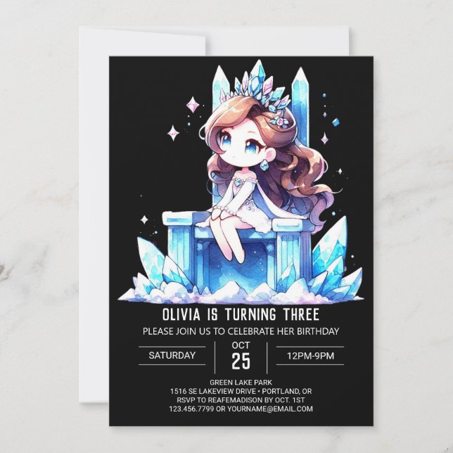 Pastel Roligt Princess Birthday Inbjudningar (Framsida)