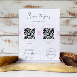 Pastel rosa 2 QR-affärssökning för att betala Poster