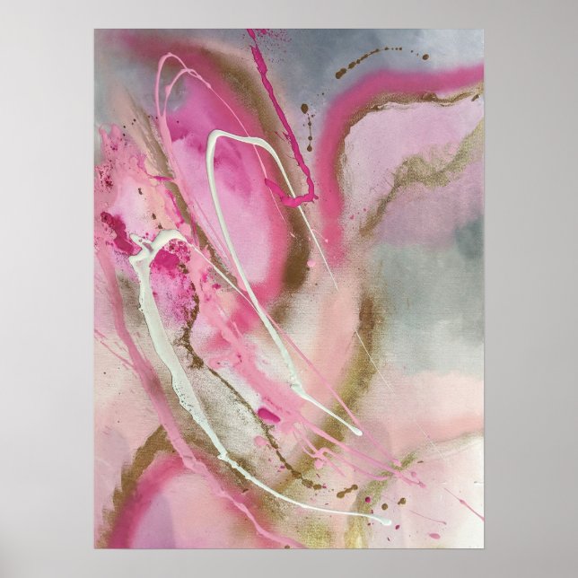 Pastel Rosa Abstrakt Art på Canvass Poster (Framsidan)