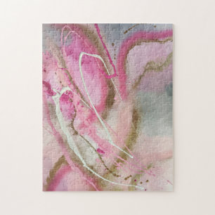 Pastel Rosa Abstrakt Art på Canvass Pussel