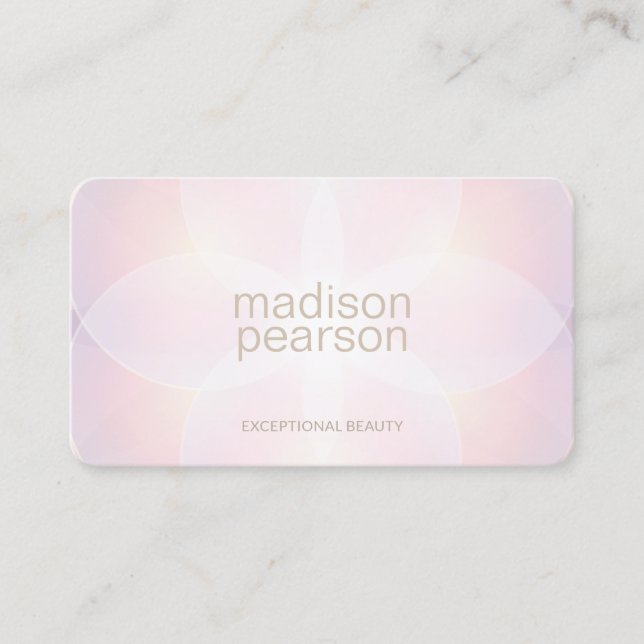 Pastel Rosa Abstrakt Beauty Spa Visitkort (Framsida)