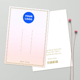 Pastel Rosa Add Logotyp Ombre Hair Clip Visning Visitkort