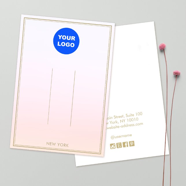 Pastel Rosa Add Logotyp Ombre Hair Clip Visning Visitkort (Skapare uppladdad)