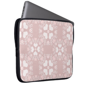Pastel Rosa and White Hearts Electronics Sleeves