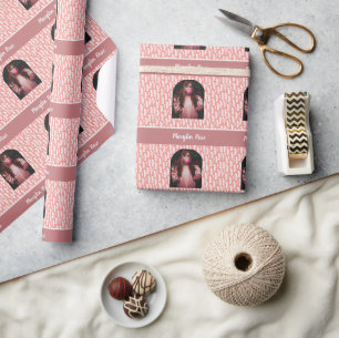 PASTEL ROSA ANPASSNINGSBAR HALLOWEEN BOO PRESENTPAPPER