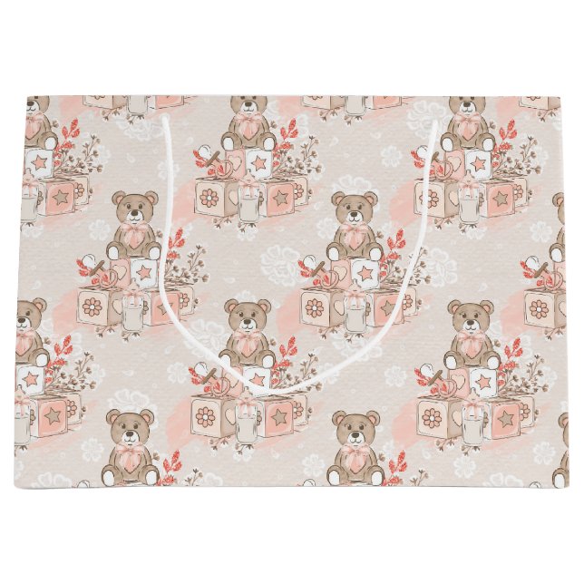 PASTEL ROSA BABY BLOCKS NALLAR FLÖDEN (Framsidan)