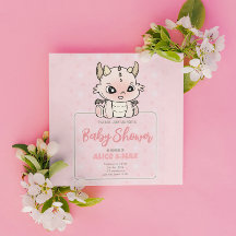 Pastel Rosa Baby Dragon Baby Shower