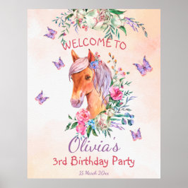 Pastel rosa baby flick kalas poster