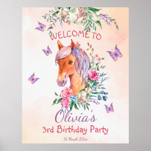 Pastel rosa baby flick kalas poster