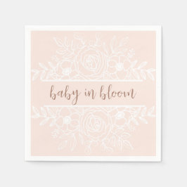 Pastel Rosa Baby i Bloom Napkins Pappersservett