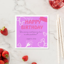 Pastel Rosa Birthday Bliss napkins Pappersservett