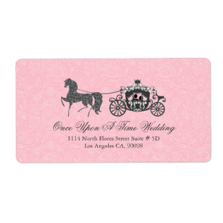 Pastel Rosa & Black Bröllop Horse & Carriage Fraktsedel