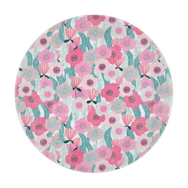 Pastel Rosa Blommigt Abstrakt Mönster (Framsidan)