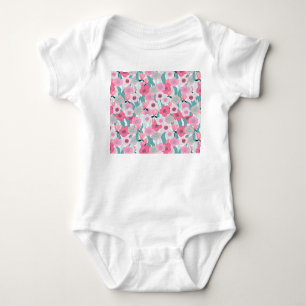 Pastel Rosa Blommigt Abstrakt Mönster T Shirt