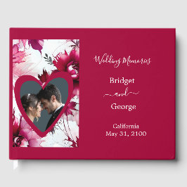 pastel rosa blommigt abstrakt ro-blomma bröllop gästböcker