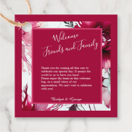 pastel rosa blommigt abstrakt ro-blomma bröllop gåvor etiketter