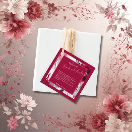 pastel rosa blommigt abstrakt ro-blomma bröllop gåvor etiketter